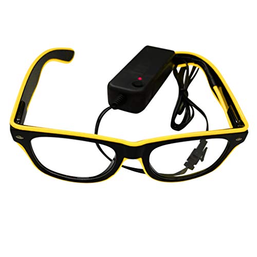 SMALLE ◕‿◕ Light Glasses Party, Led Light Up Glasses Glowing El Wire Glasses for Halloween Disco Bar Party Mask Decor