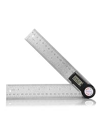 Protractor de ángulo digital de 7 pulgadas, regla de 7.874 in con función de cero y bloqueo, pantalla LCD digital, batería de s incluida para carpintería, construcción, reparación