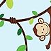 Green and Brown Monkey Wall Decal for Baby Nursery or Kid's Room, Fabric Vine Decal