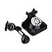 Richer-R Retro Phone,WX-3011 Vintage Retro Telephones One-line Operation with Multi Function Traditional Bell Ring,Plastic Home Telephone Retro Wire Landline Phone(Black)