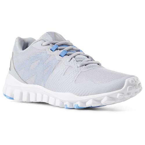 Reebok Women's RealFlex Train 5.0 Athletic Shoes, Cold Grey/Sky Blue/White/Silver, 6 M US