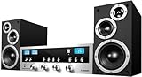Innovative Technology Classic Retro Bluetooth Stereo System with CD Player, FM Radio, Aux-In, and Headphone Jack, Silver and Black