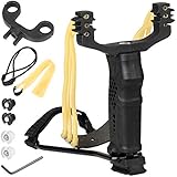 YuXing Professional Hunting Slingshot 2 in 1, Folding Sling-Shot Handle and Triple Lines Bow (with Heavy Duty Launching Band) and Big Arch Bow (with Flat Band and Tube Band)