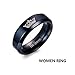 Kalapure Stainless Steel His Queen & Her King Couples Rings Set Wedding Engagement Band Men Women Black Ring Beveled Edge Polished Finish Comfort Fit