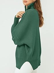 ANRABESS Women's Long Sleeve 1/4 Zipper Collar Drop