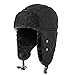 OMECHY Unisex Winter Trooper Trapper Hat Warm Thick Hunting Ushanka Ear Flap Black