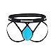 Two Pais of Mens Jockstrap Thongs Underwear (M, Turquoise Blue)