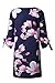 Minipeach Women's Summer Round Neck Printed Casual Mini Dress Navy