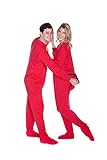 Big Feet Pjs Red Cotton Jersey Adult Footed Pajamas w/ Drop-seat (XL)