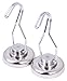 Juvale Magnetic Metal Swivel Hooks - Heavy Duty Hooks, Holds up to 60 Pounds for Refrigerators, Magnetic Surfaces - 2 Pc Chrome Set