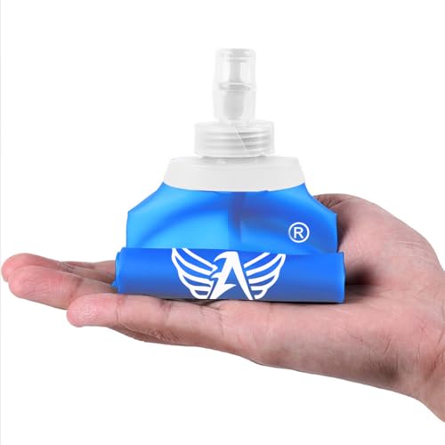 2x Garrafa de Água Dobrável para Esportes, 500ml, Bico Anti Vazamento, Livre de BPA, Azul