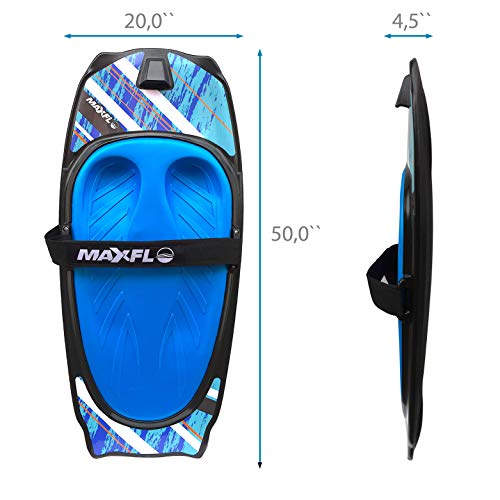 Water Sport Knee Board with Integrated Hook for Kids & Adults | Kneeboard with Strap for Boating | Waterboarding, Kneeling Boogie Boarding Knee Surfing Wave Board for Lake and Beach Sports Ski - 50" L - Thumbnail 3