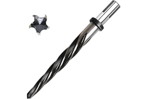 Wooswen 1/2In Bridge Construction Reamer Drill Bit, M2 HSS Taper Chucking Reamer for Steel Alloy Metal Wood,1/2In Non-Slip Sh