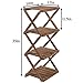 Sunnyglade 4-Tier Foldable Flower Rack Plant Stand Wood Shelf Multipurpose Utility Storage Rack Books Picture Frames Shelves for Yard Garden Patio Balcony Bedroom Brown