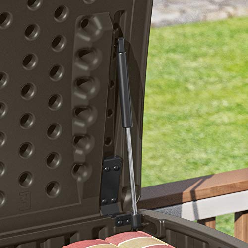 Suncast 124 Gallon Resin Extra Large Deck Storage Mocha