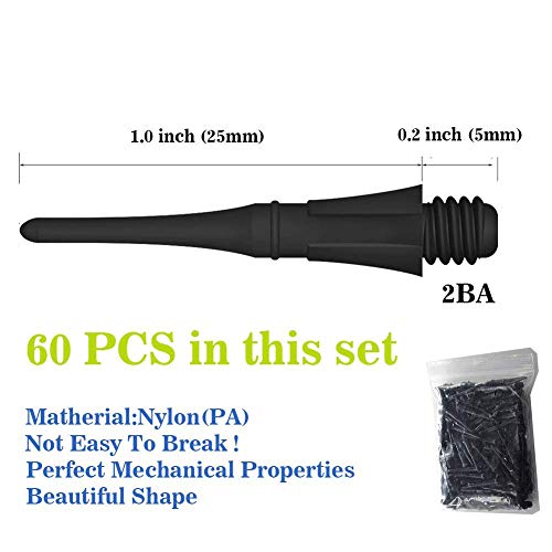 Bar Darts - Plastic Tip Darts Set - 12 Pcs 16 Grams Soft Tip Dart for Electronic Dart Board - Plastic Darts Shafts and Flights, 60 Extra Safety Tips