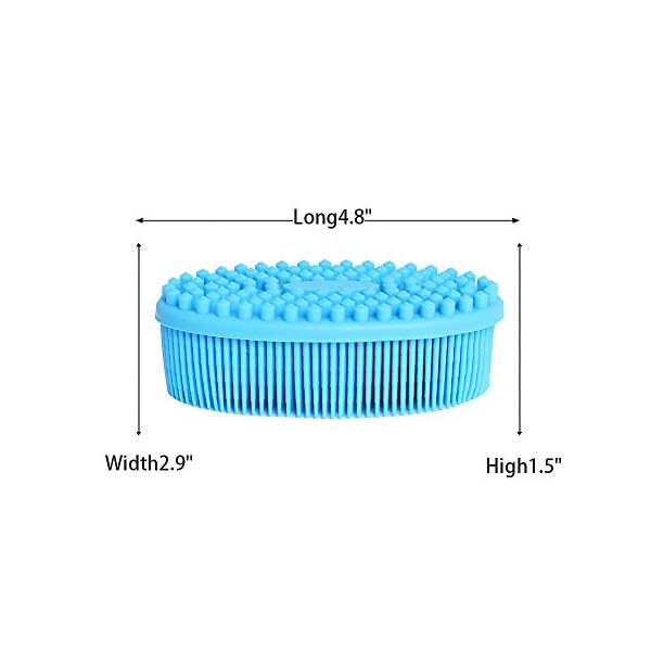 Silicone-Body-Brush-Soft-Body-Scrubber-Shower-Brush-Exfoliating-Cleaning-Brush-Comfortable-Face-Skin-Massage-Tool-Blue Silicone Body Brush, Soft Body Scrubber Shower Brush Exfoliating Cleaning Brush, Comfortable Face Skin Massage Tool…