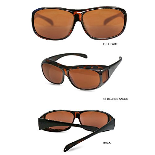 Solar Shield Fits over Glass Sunglasses for Driving Flying Boating Fishing and Snowing by Yonovo,Leopard - Thumbnail 2