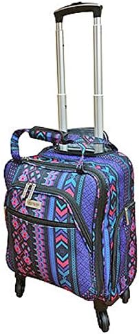 Bundled - Chocolate New York, 4 wheel Spinner Carry-on with Allant Slim Tote (Maya Purple)