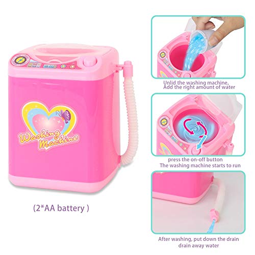 image for ARTIFUN Washing Machine Toy Mini Pretend Play Housekeeping Dollhouse F