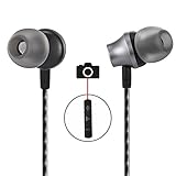 In-Ear Earbuds With Selfie, Kicoeoy Wired Earphones Stereo Bass Headphones Noise Cancelling Headset With Built-in Mic and Volume Control 3 Extra Silicone Ear buds(S/M/L) (Black)