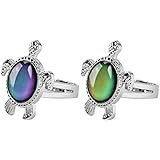 Acchen Mood Rings Sea Turtle Change Color Emotion Feeling Finger Ring with Gift Box 2pcs (Two Turtles)