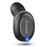 EchoAMZ Mini Bluetooth Earpiece In-Ear Smallest Wireless Bluetooth Earbud Small Car Bluetooth Headset with Mic (2 Magnetic Chargers, 6 Hours Playtime, 1 Piece) (Black)