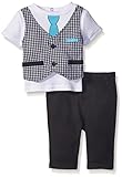 Calvin Klein Baby-Boys Interlock Top with Vest and Pants, Black, 24 Months