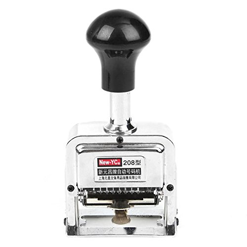 Automatic Number Stamp SENREAL Self Inking Number Stamps Kit Portable Numbering Machine with Metal Auto Jump Digits 2.3x1.4x5.1â€-8 Digits