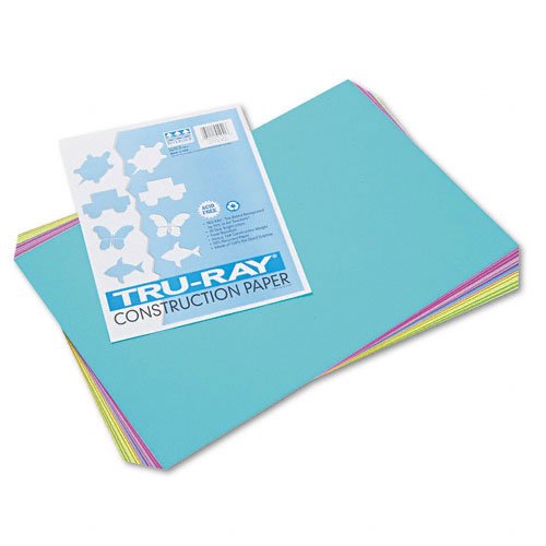 Pacon : Tru-Ray Sulphite Construction Paper, 12 x 18, Bright Assortment, 50 Sheets -:- Sold as 2 Packs of - 50 - / - Total of 100 Each