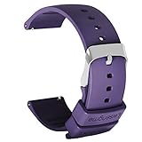 Lwsengme Silicone Watch Replacement Band with Quick Release-Choose Color & Width (20mm,22mm) & Length-Soft Rubber Watch Strap (Purple, 20mm)