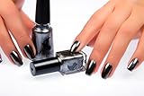 Inverlee Mirror Chrome Effect Nail Art Polish Metal Color Stainless Steel Nail Polish â€¦ (Black)