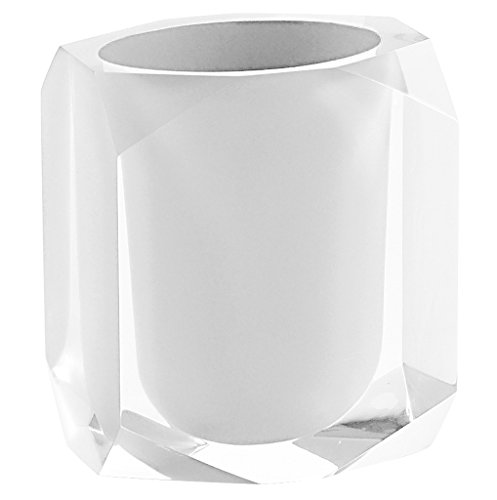 Gedy Chanelle Brush Holder, Resin, White, 7 X 9 X 10.5