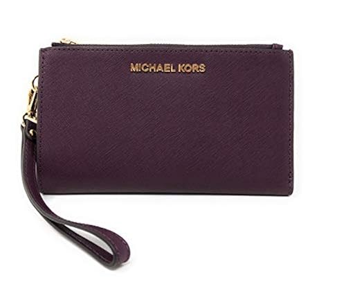 Michael Kors Jet Set Travel Double Zip Saffiano Leather Wristlet