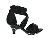 Dream Pairs SWEETY-02 Dressy Ankle Strap Rhinestone Low Heel Platform Sandals Shoes(Toddler/ Little Girl)New