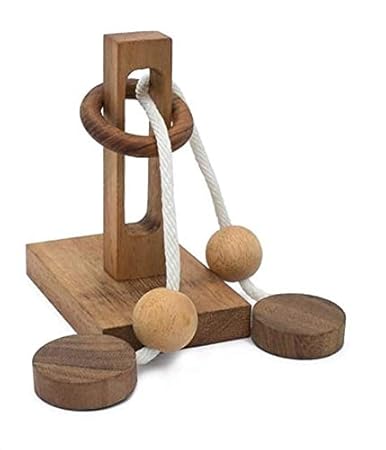 wood string and ring puzzle