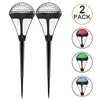 Joddge LED Outdoor Solar Sensor Lights Garden Path Landscape Light Security Lighting Dark Sensing Auto On/Off for Patio Deck Yard Lawn Driveway Pool Color Changing Lights IP54 Waterproof (Large Size)