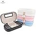 JL LELADY JEWELRY Small Jewelry Box Travel Jewelry Case Portable PU Leather Jewelry Boxes with Mirror for Women Girls (Black)