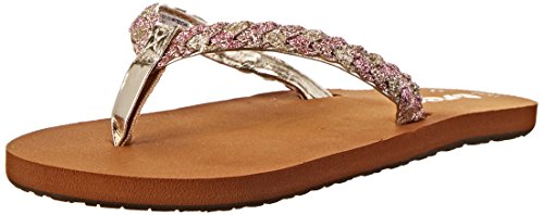 Reef Little Twisted Stars Sandal (Infant/Toddler/Little Kid/Big Kid), Tan/Pink Glitter, 2/3 M US Little Kid