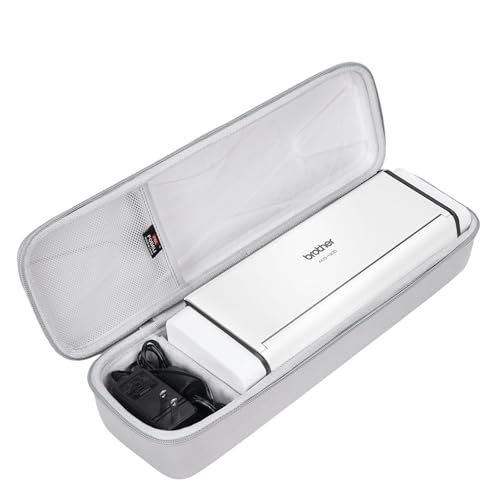 FBLFOBELI Hard Travel Carrying Case for Brother ADS-1250W / ADS-1700W / ADS-1800W / ADS-1200 / ADS-1300 Wireless Compact Desktop Scanner, Protective Storage Bag (Case Only) (Grey)