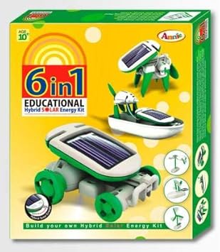 Jerry World 6 in 1 Educational Hybrid Solar Energy Kit|Solar Power Energy Robot Toy Kit|Learning Game and Demonstration Kit for Kids(Green)