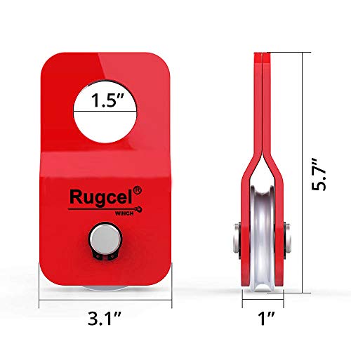 RUGCEL Winch 4.8T Heavy Duty Recovery Winch Snatch Block,10500lb Capacity (Red)