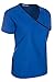 MedPro Women's Contrast Trimmed Solid Medical Scrub Set Mock Wrap Top and Cargo Pants Royal & Black M