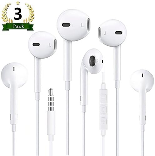 ViiVor 3Pack Premium Iphone Earphones/Headphones/Earbuds With Remote Control Mic Volume for Apple iPhone,Android Smartphones and all iPod iPad