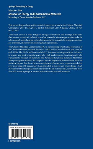 Advances in Energy and Environmental Materials: Proceedings of Chinese Materials Conference 2017 (Springer Proceedings in Energy)