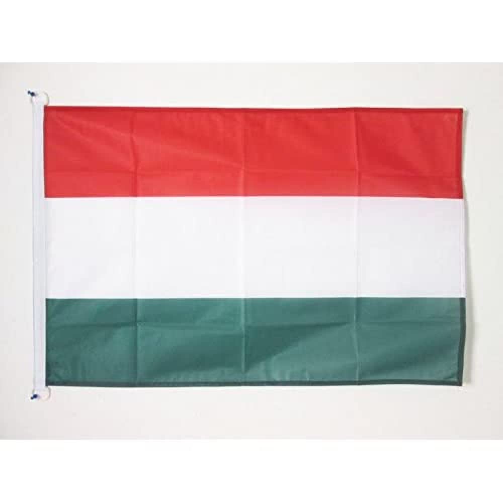 AZ FLAG - Hungary Flag - 2x3 Ft - For Outdoor - Hungarian Banner Knitted Polyester with Two Plastic Rings - Fade Resistant - Vivid Colors - 2' x 3' Feet - 90x60 Cm