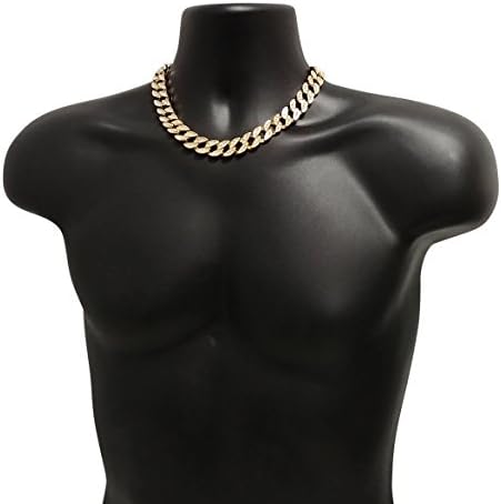 Iced Out Miami Cuban Link Diamond Chain Necklace (Gold 18")