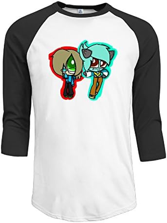 Yesher Men's American Animated TV Series 3/4 Sleeve Raglan Tee T Shirt - Medium