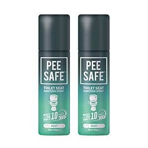 PEESAFE Toilet Seat Sanitizer Spray (50ml – Pack Of 2) – Mint | Reduces The Risk Of UTI & Other Infections | Kills 99.9…