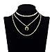 Boosic Layered Disc Necklace Moon Pendant Necklace Set for Women